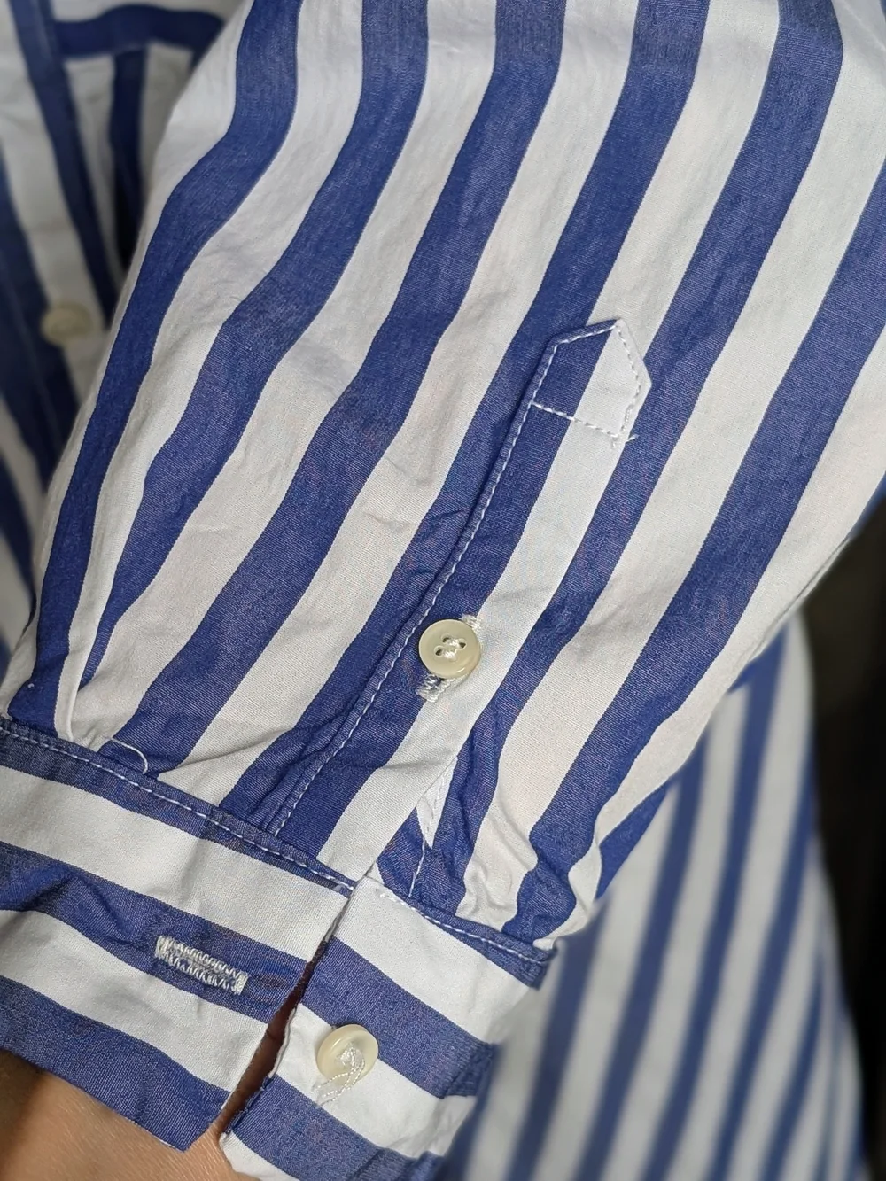 J. Crew Cotton Blue & White Striped Button-Front Shirt Dress Size 8 - Classic!
